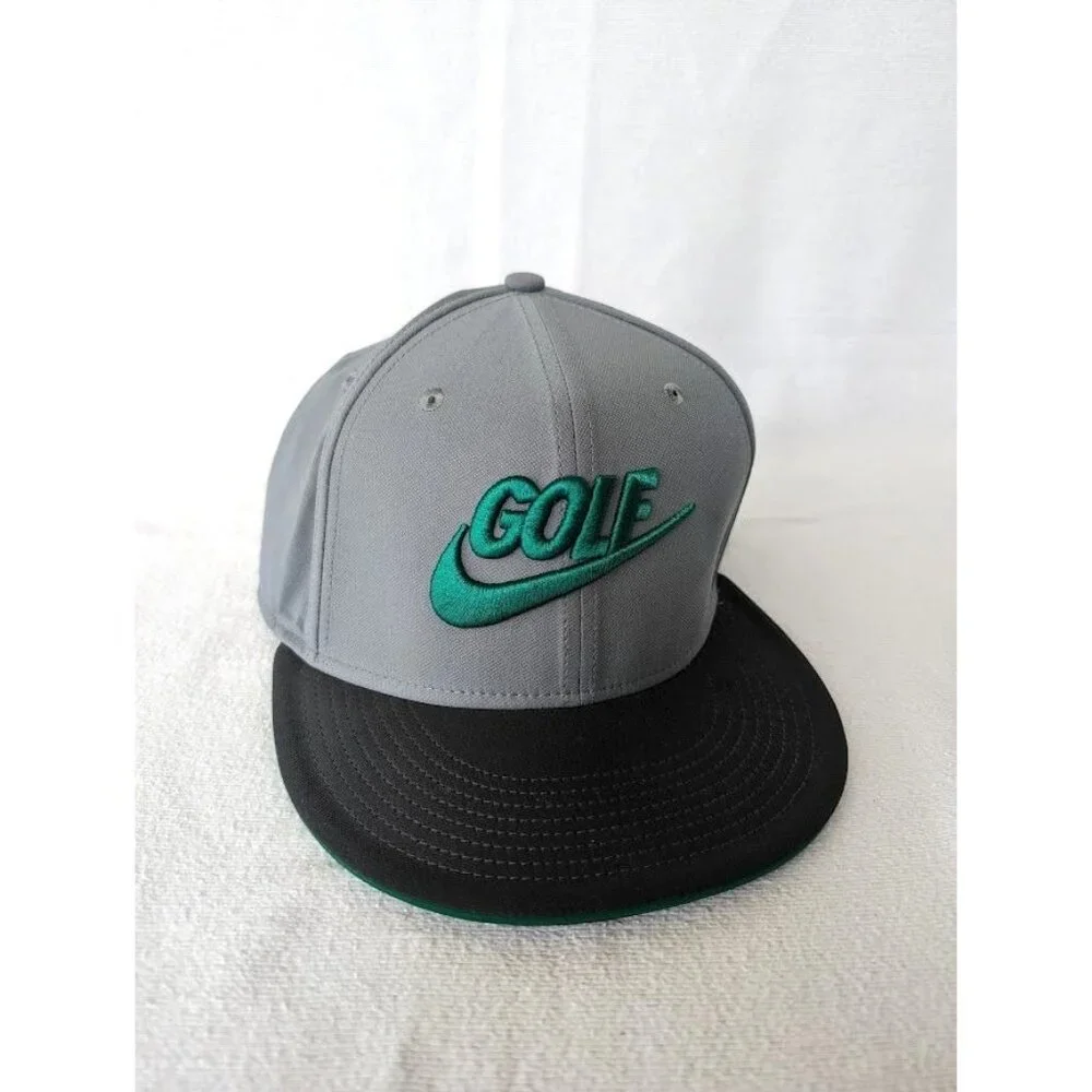 Nike AeroBill Snapback GOLF Hat Dri-Fit 718663 Gray Green Embroidered Adjustable